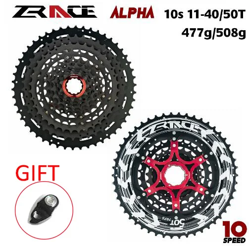 Zracing Alpha 10s легкая кассета 10 скоростей MTB велосипед freewheel 11-46 T/50 T-черный