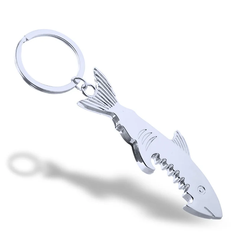 New Multi function Fish Key Rings Shark Bottle Opener Key Ring Zinc