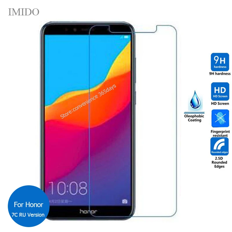 

For Huawei Honor 7C Tempered Glass Screen Protector 2.5 9h Safety Protective Film on Honor7C 7 C Russian Version AUM-L41 AUM L41
