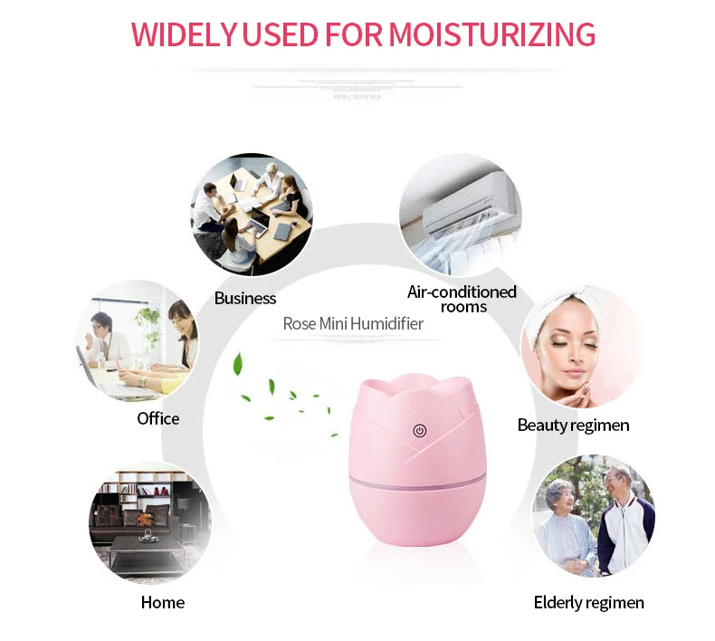 EXPED SMART New rose USB mini air humidifier small car air purifier creative models