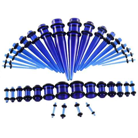 Acrylic Ear Gauge Taper and Plug Stretching Kits Mixed Color Ear Flesh Tunnel Expansion Body Piercing Jewelry 14G-00G