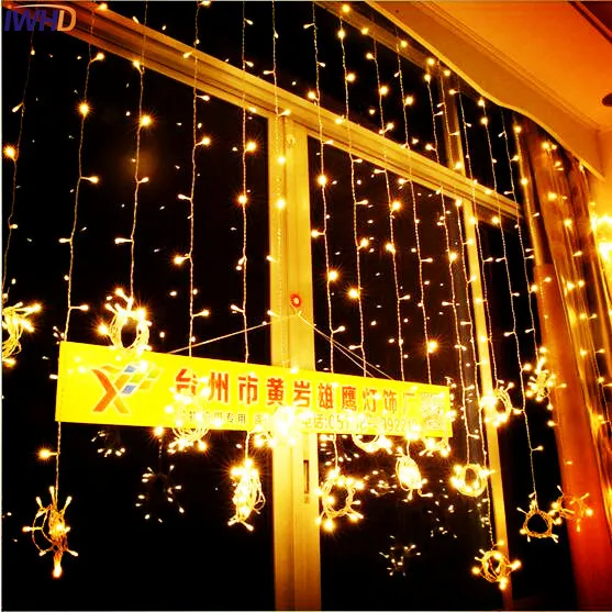 IWHD 10X5M Garland LED Christmas Lights Outdoor 110/220V Christmas Decoration LED Curtain String Fairy Lights Cristmas New Year 