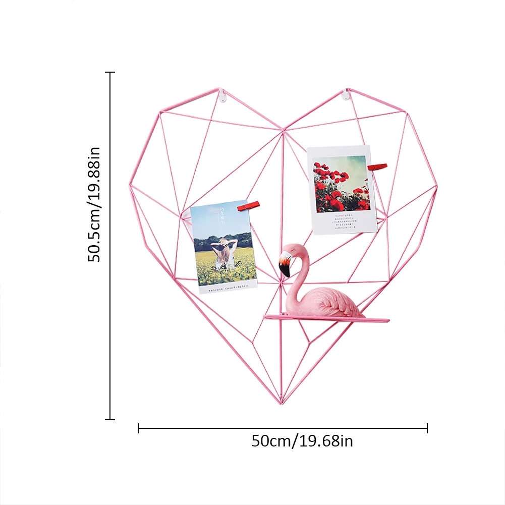 Многофункциональная железная рамка в форме сердца для фото, настенная декорация для дома, спальни, сделай сам стеллаж для хранения, держатель