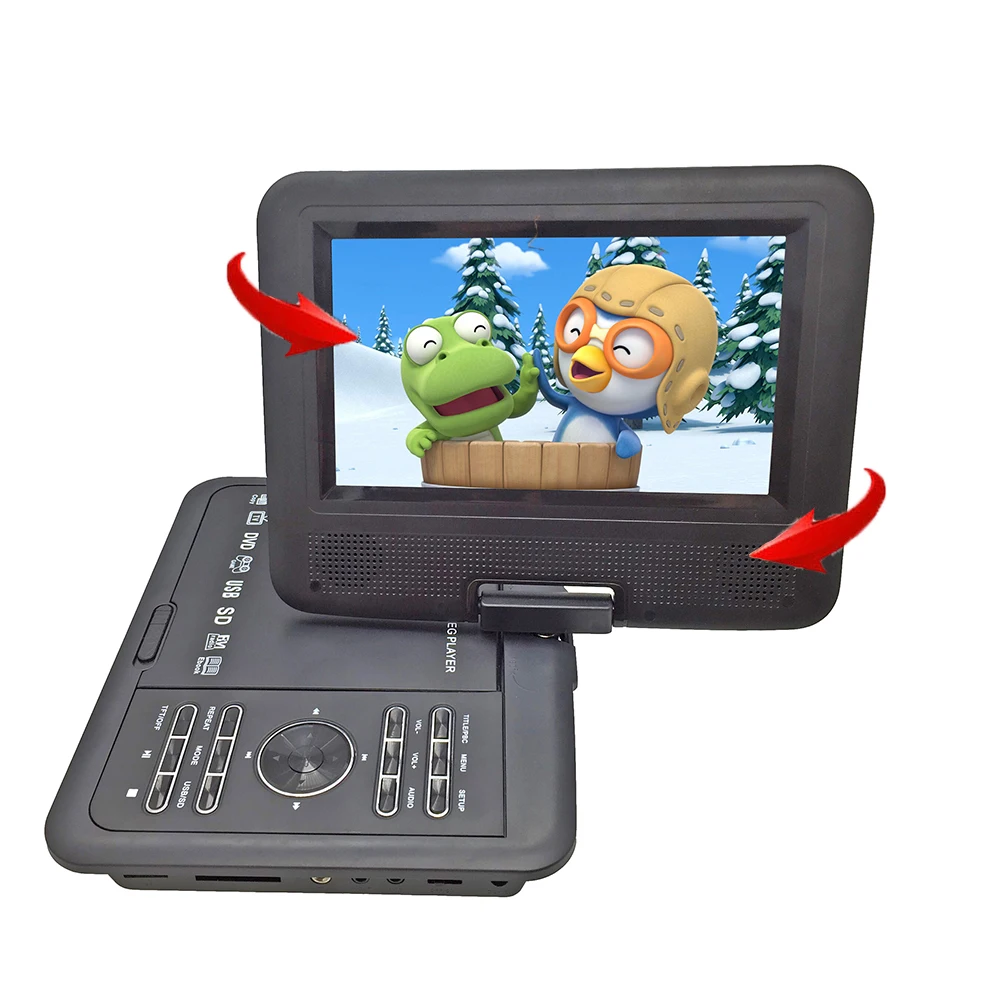 Новый 7 8 дюймов Портативный DVD EVD VCD SVCD CD плеер с функцией игры и радио ТВ AV