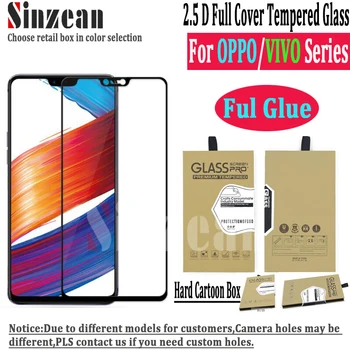 

Sinzean 50pcs For OPPO RENO ACE/A11X/Realme XT Full Glue tempered glass For realme 2 pro/C1/U1 2.5D Full cover screen protector