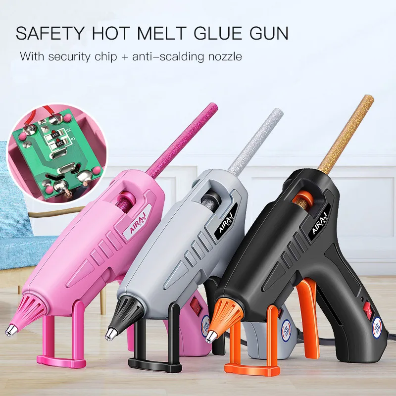 Airaj – Pistolet À Colle Thermofusible 70w/150w, Bâton À Colle  Rose/gris/transparent 70mm, Peut Fournir Des Outils De Collage De Prise De  Conversion Ue - Pistolet À Colle - AliExpress