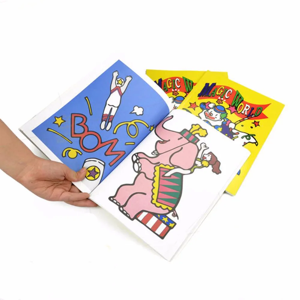 1Pcs Color Change Cartoon Book Magic Tricks Medium Size Close Up Magician Props Easy Trick harry potter a history of magic the book of the exhibition