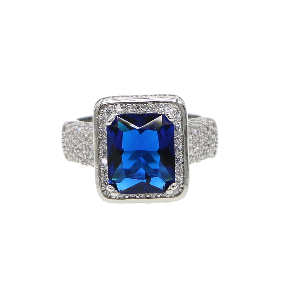 Gothic big stone Rings modern Style Fashion Jewelry For Men Woman Jewelry bijoux Men's Ring With Stone Square ring Gem Red CZ