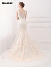 2017 Wedding Dress Appliques Pink beading Mermaid/Trumpe V-neck Court Train Vestido De Noiva Custom Made Brige Gown Vintage