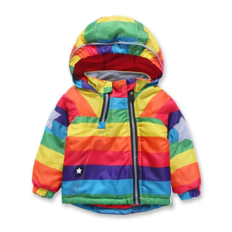 CROAL CHERIE 80-120cm Fashion Warm Fleece Kids Winter Clothes For Boy Colorful Star Snowsuit Russian Baby Girls Winter Parkas (5)