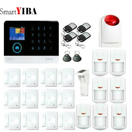 

SmartYIBA Intelligence Wireless Infrared Remote Control Wireless Solar PIR Wireless Strobe Siren SMS GSM Alarm System Smart Home