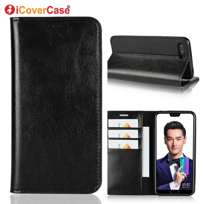 Retro Genuine Leather Flip Coque For Huawei Honor 10 Case Wallet Cover Card Slot Fundas Hoesjes Phone Accesosry Etui Honor10 | Мобильные
