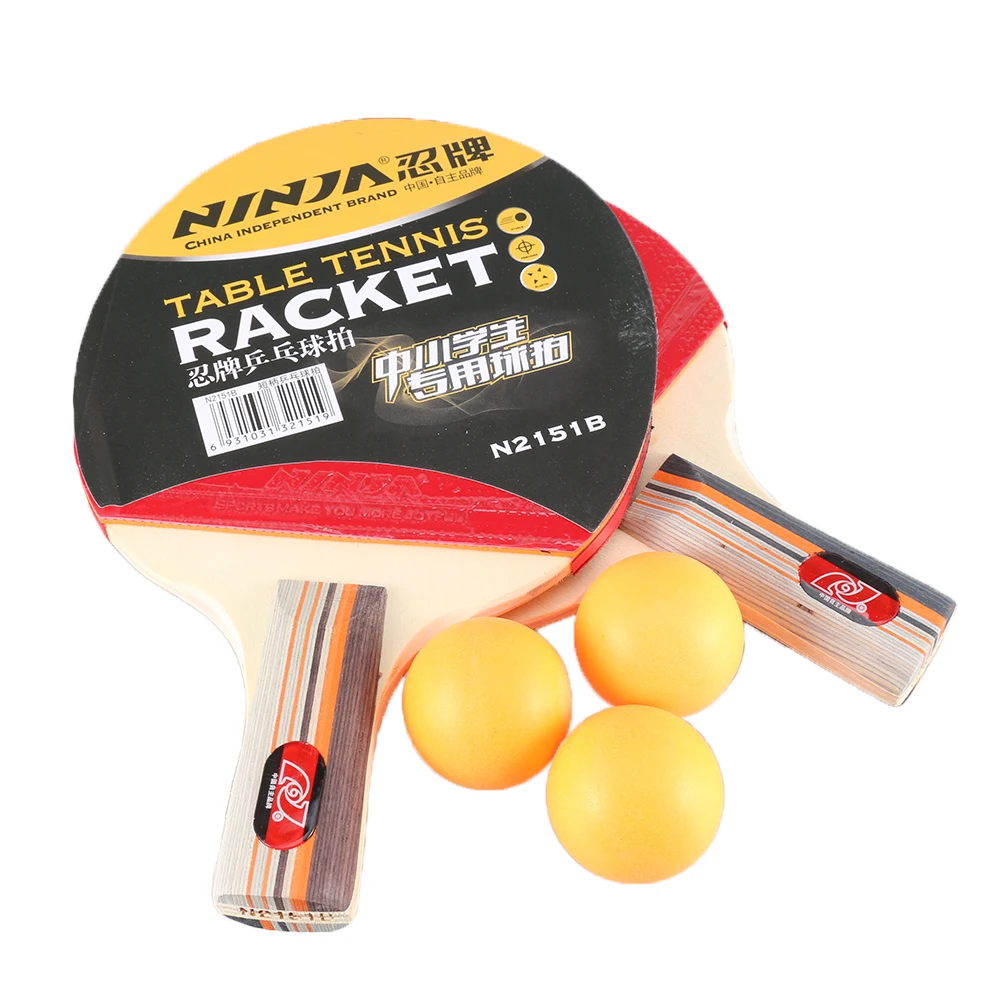 Профессиональная ракетка для настольного тенниса из углеродного волокна с длинной ручкой набор для настольного тенниса 2 ракетки+ 3 мячи для настольного тенниса 2151