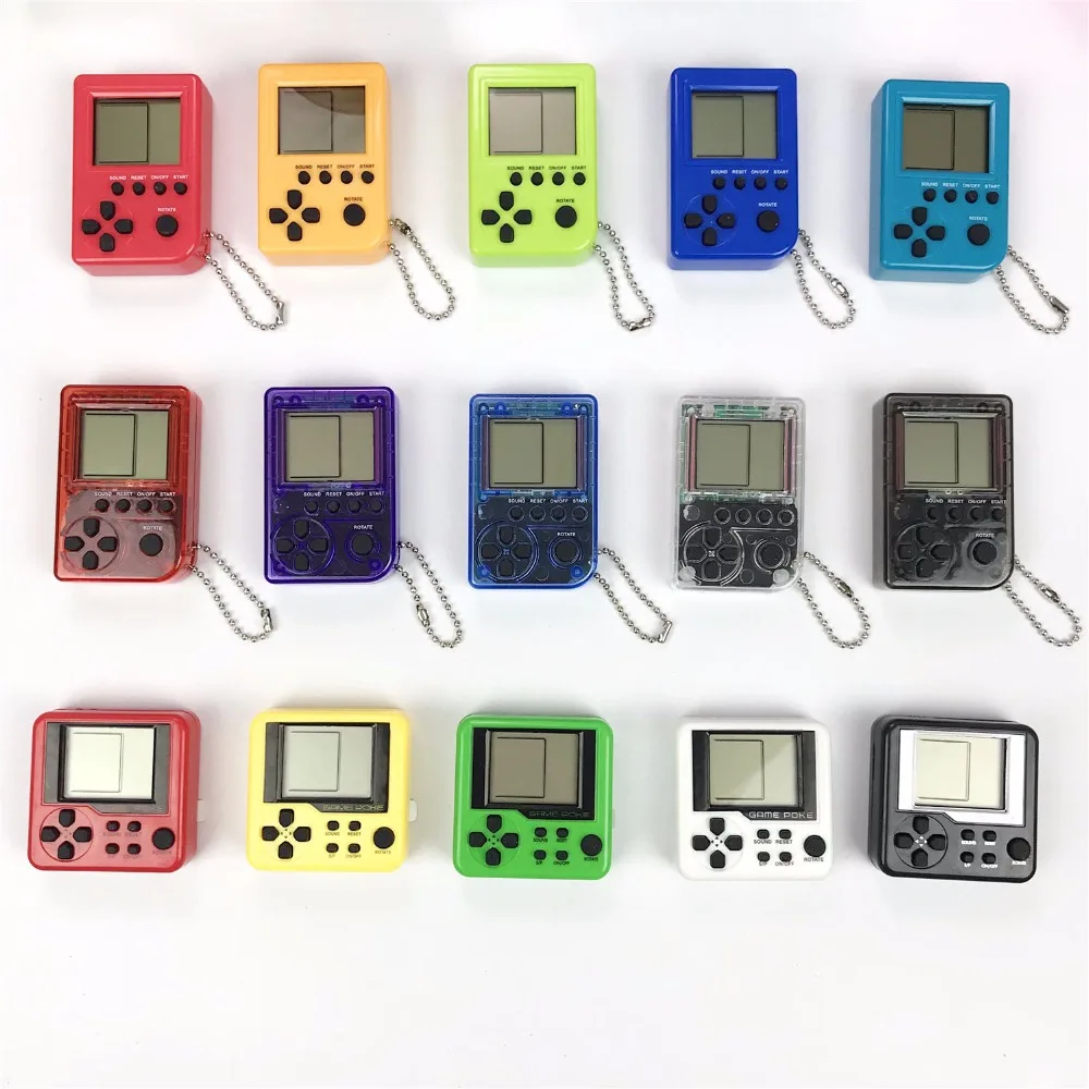 

Mini small tetris children console handheld game LCD player children electronic toys clsssic build in 26 games randon color