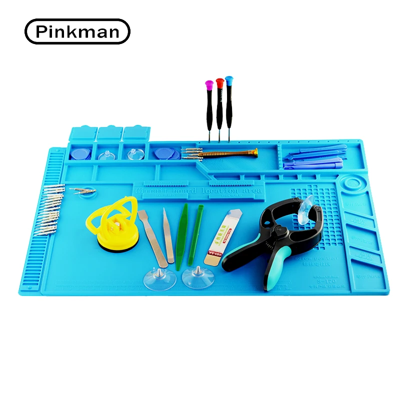 

Soldering Station Iron Repair Mat Magnetic Heat Insulation Silicone Pad Desk Platform Screwdrivers Tools Kit Screwdriver Set