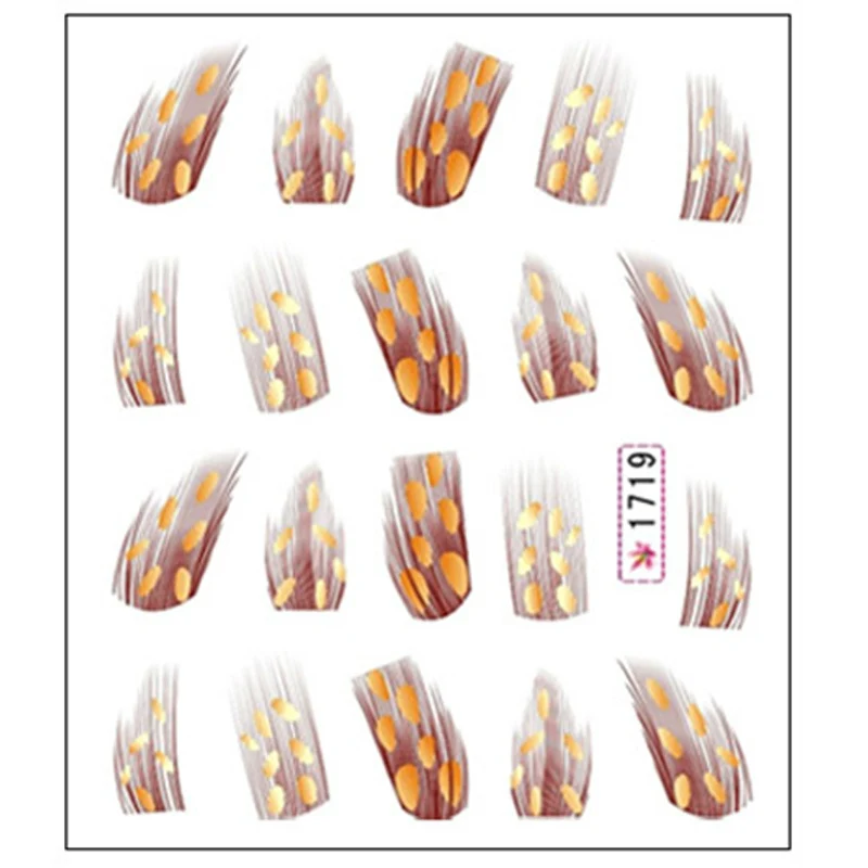 1 шт дизайн красочные переводные наклейки для ногтей Советы наклейки с перьями украшения ногтей Обертывания инструменты для ухода за ногтями 12 видов стилей - Цвет: 1719