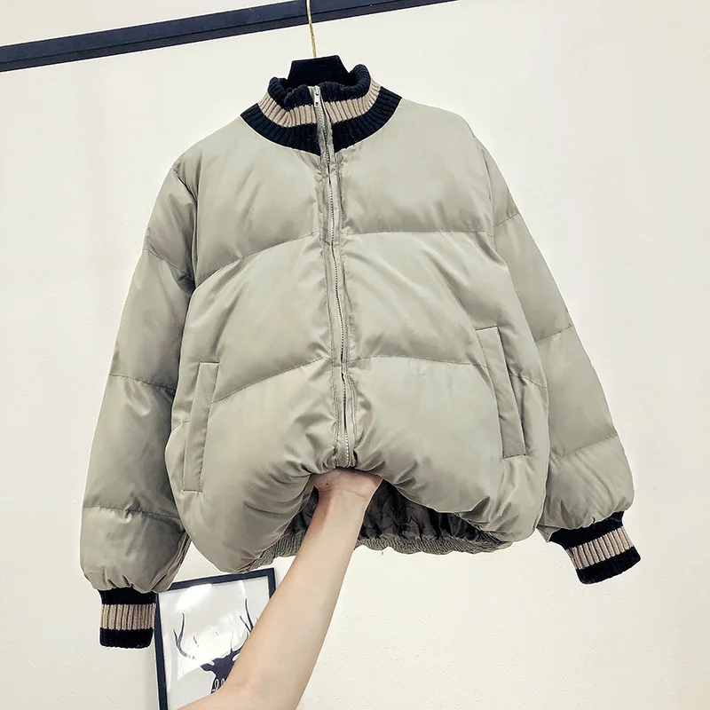 Clair Vent Femmes Coton Institut Lâche Nouvelle Vêtements Féminine Peng vert 2018 Colliers Mode Pour noir Beige Couleur Épais Robe Hiver Gao Automne FcJTK1l