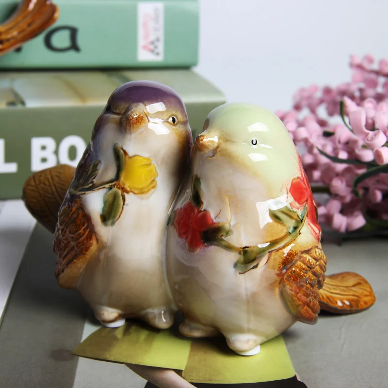 Искусственная птица керамическая МОДЕЛЬ 1 пара большой праздничный подарок на