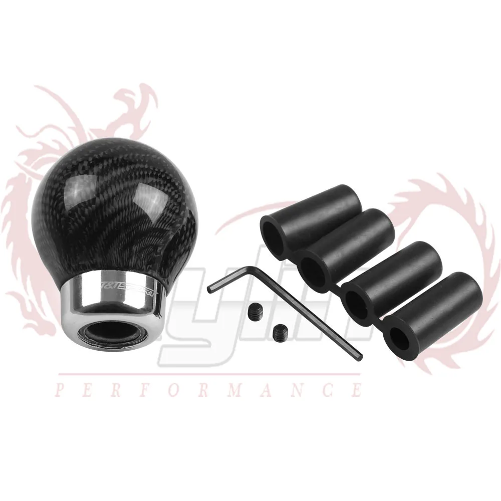 TT Real Carbon Fiber Car Gear Shift Knob Shifter Lever Round Ball Shape