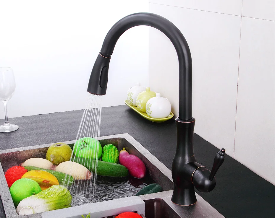 Смесители для кухни с нажимной разбрызгиватель раковина смеситель кран 360 градусов вращение Однорычажный раковина смеситель воды кран для