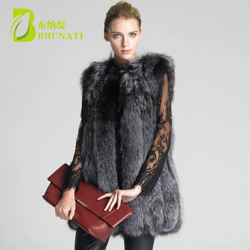 

2018 new winter fur coat /Vest Women warm faux plus size fur Jacket thicken vintage women faux fur Fox coat Vests