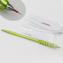 Нержавеющая сталь микроблейдинг ручная ручка для бровей Татуировка Перманентный макияж ручка для бровей с 10 шт. игла лезвие бровей Татуировка ручка