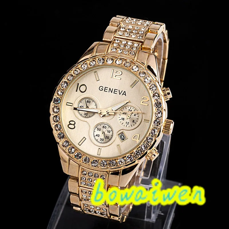 

bowaiwen Women watches 3 color Women Fashion Luxury Crystal Quartz Watch #00