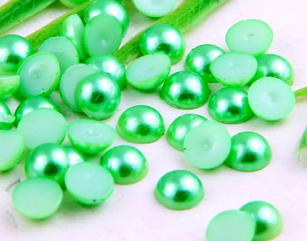 1000Pcs Half Round Flat Back Acrylic Pearl Bead Scrapbooking Embellishment Craft