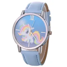 2019 Unicorn leather belt watch popular watches women’s fashion personality watches children’s cartoon watches