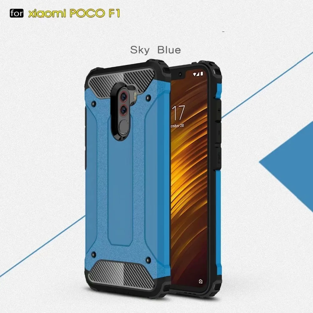 Для Xiaomi Pocophone F1 чехол Чехол Броня тонкий жесткий силиконовый для телефона Poco Global