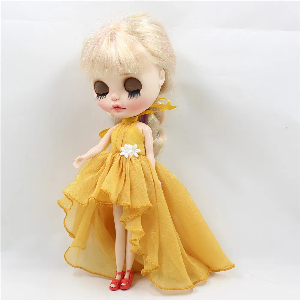 Neo Blythe Doll Chiffon Dress with Flower 15
