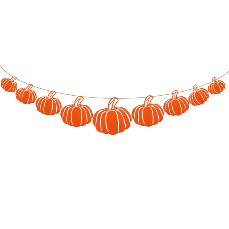 

1 set Kawaii new Pumpkin Banner Garland Bunting Funny Pennants for Halloween Thanksgiving Day Party Holiday Kids Decoration
