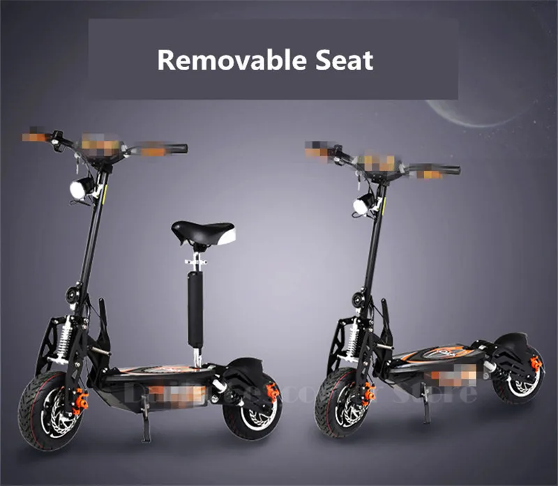 Perfect Daibot Electric Scooter 1500W Two Wheel Electric Scooters With Seat 10 Inch 48V Off Road Folding Adult Powerful Electric Bike 4