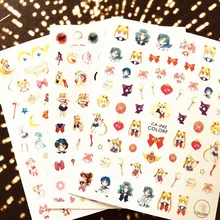 CA-39-40-41-42 Сейлор Мун девушка стикеры 3D на ногти nail Art Наклейка шаблон diy Инструменты для ногтей украшения