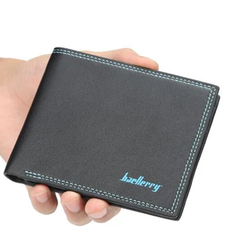 

Men's short wallet casual PU leather card holder card holder black man brand wallet