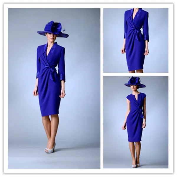 Plus Size 3/4 Sleeve Royal Blue Mother Of The Bride Dress Special