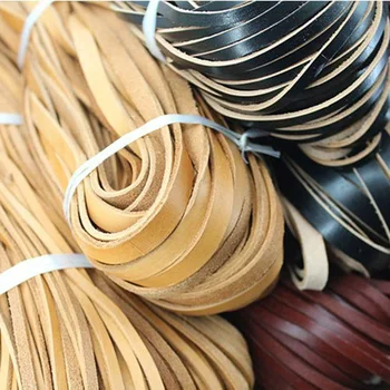 

5 meters/lot Black/Beige/Brown/Red Real Genuine Cow Flat Leather Cord 10mm for Rope Necklaces & Bracelets Jewelry Findings F15