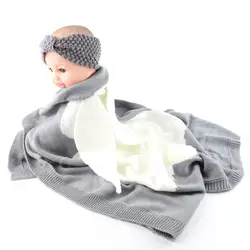 Новинка; Лидер продаж BabyToddler Постельные принадлежности Вязаное детское одеяло Обёрточная бумага мягкая Одеяла новорожденных Большой