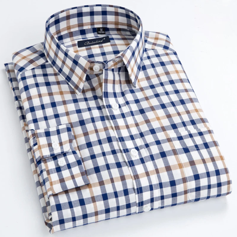 Mens Button down Dress Shirt with Left Chest Pocket Comfy Soft 100