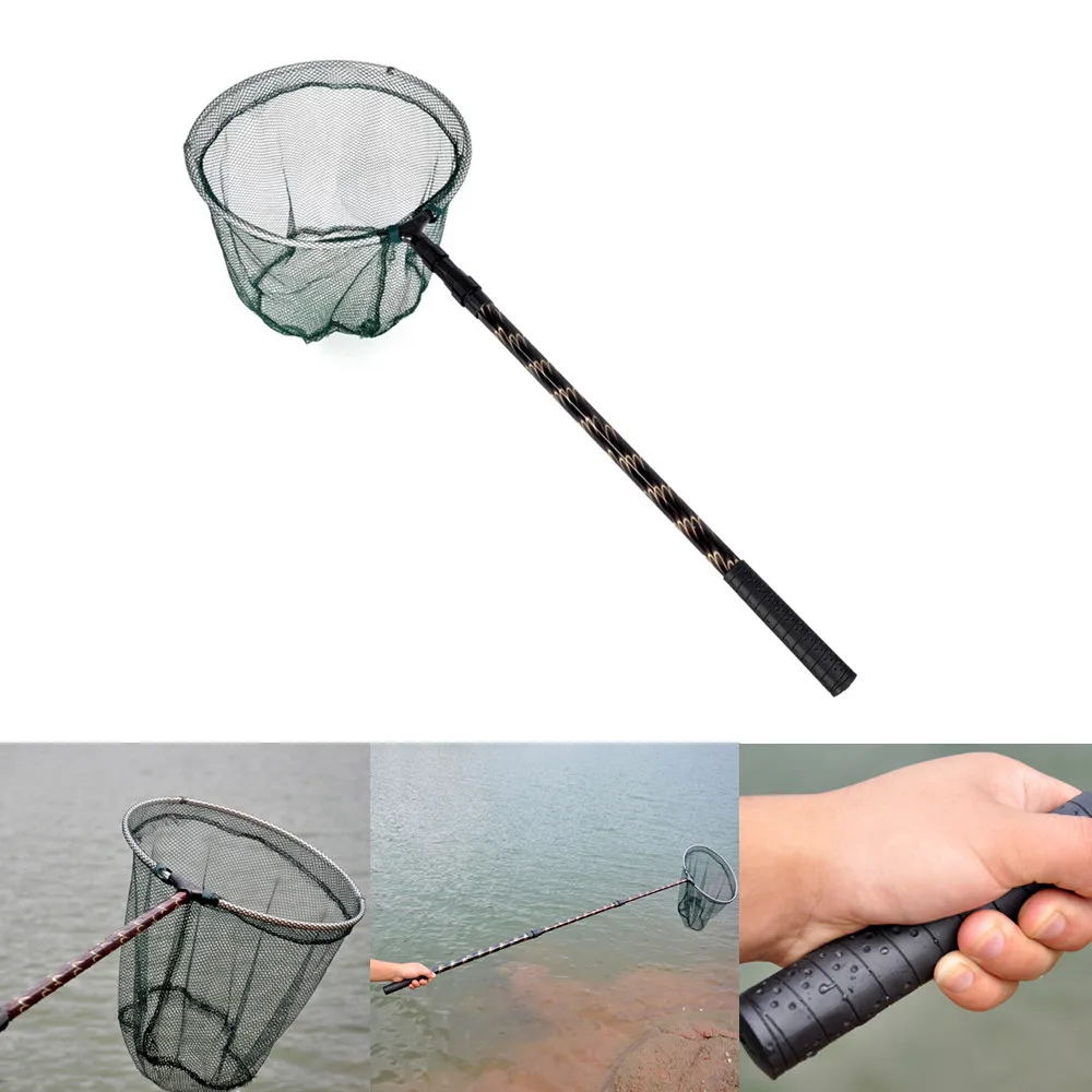 

180cm Fishing Net Retractable Telescoping Landing Net Aluminum Alloy Pole Foldable Fishing Brail Folding Landing Net Tackle