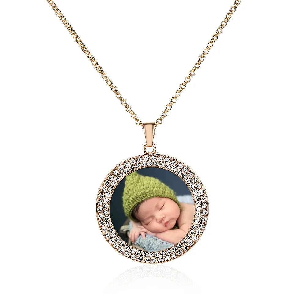 

Personalized Photo Necklace Pendant Custom Necklace for Baby Gold/Silver Color Charm The Best Commemorative Gift for Family