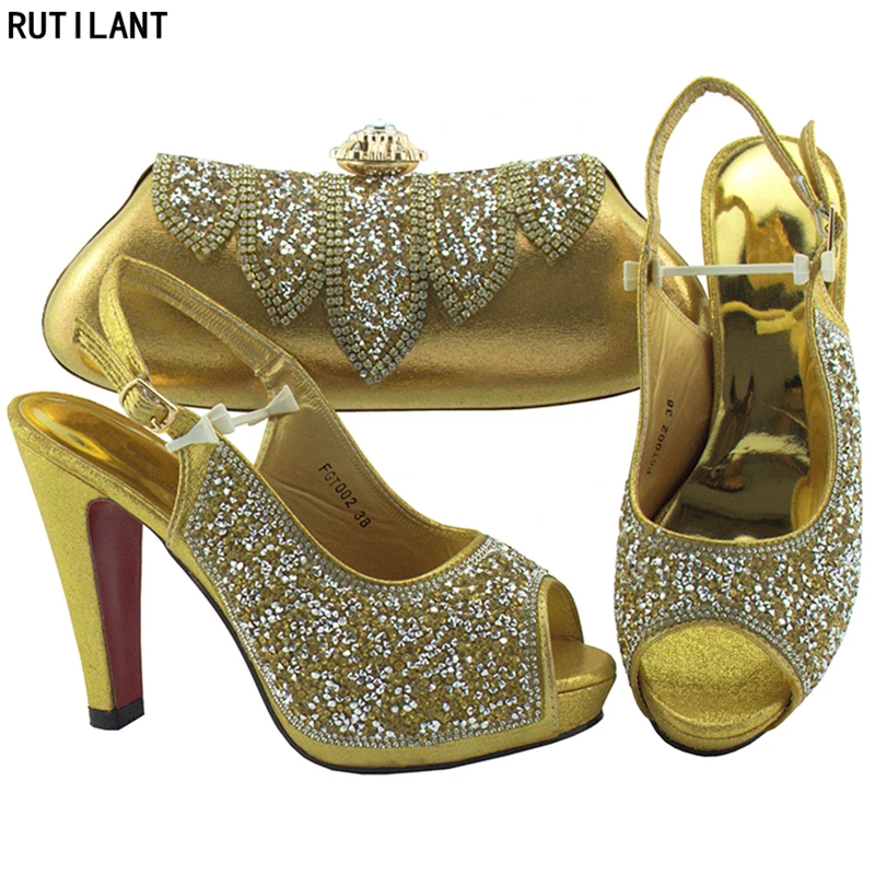 Nieuwe Mode Dames Schoenen met Bijpassende Tassen Set Versierd met Strass Schoen en Tas Set voor Party In Vrouwen Luxe vrouwen Schoenen Nieuwe Mode Dames Schoenen met Bijpassende Tassen Set Versierd met Strass Schoen en Tas Set voor Party In Vrouwen Luxe vrouwen Schoenen