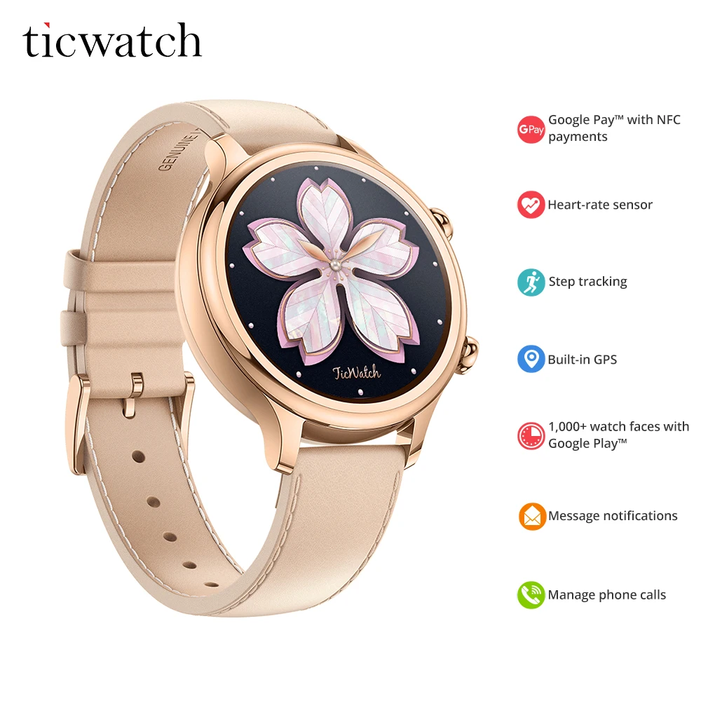  Smart Watch Ticwatch C2 Android Wear OS NFC Payments Bluetooth V4.1 Built-in GPS 400mAh 1-1.5 days  - 32981132936