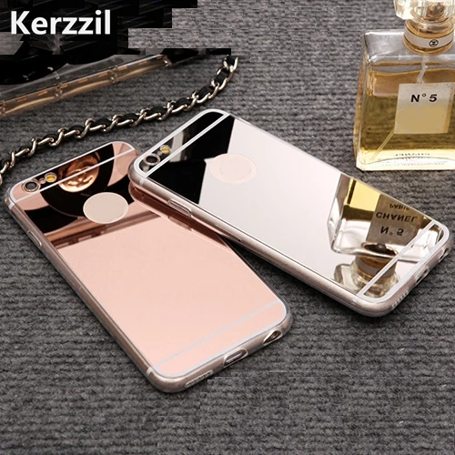 

Gold Silver Black Luxury Mirror Soft Clear Tpu Phone Case For iPhone 6 4.7" Plus 5.5" Protective Back Cover Men and Women