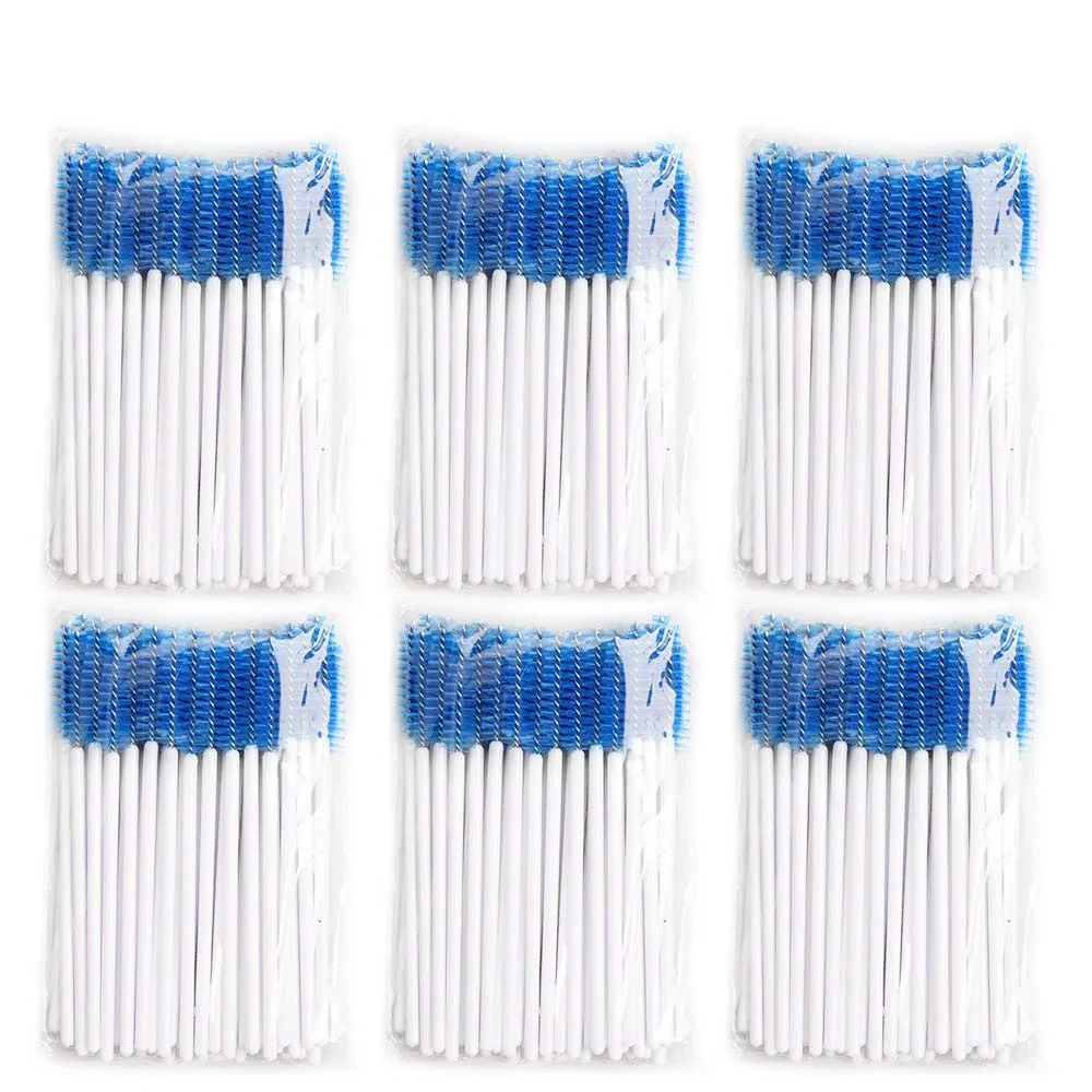 

500pcs/lot Eyelash Brush Disposable Comb Mascara Wands Eye Lashes Extension Applicator White&Blue Makeup Tools Accessories