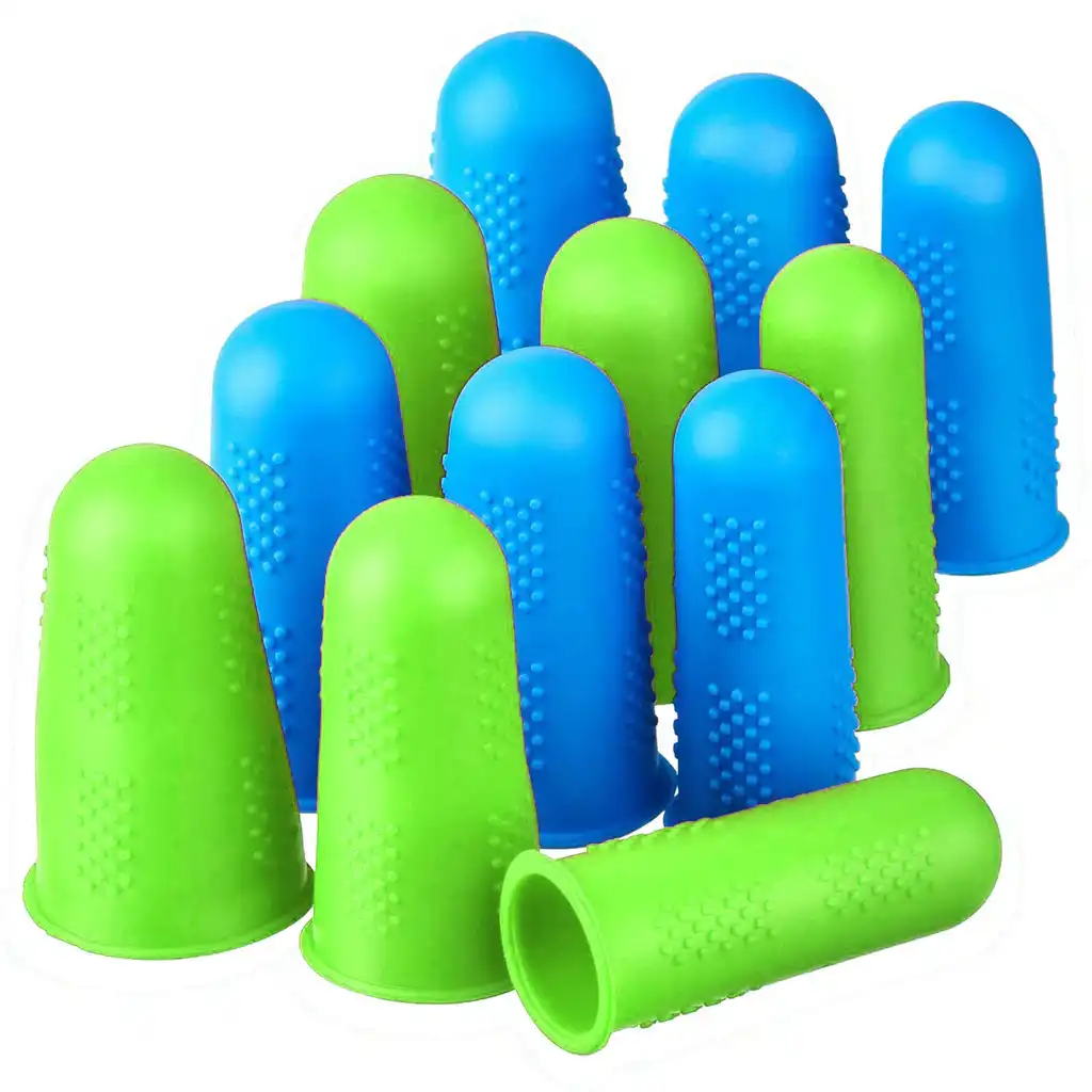 LIOOBO 12pcs Silicone Finger Protectors Anti Hot Finger Caps Heat Resistant Ironing Finger Guards Cuf Proof Finger Cover Tops for Men Women