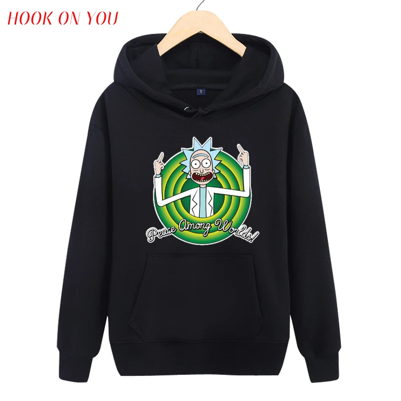 2017 Newest Anime Cool Rick Morty Print Men Black Pullover Hoodies Peace Among Worlds Man Outerwear Casual Sweatshirt Funny Tops 2017 Newest Anime Cool Rick Morty Print Men Black Pullover Hoodies Peace Among Worlds Man Outerwear Casual Sweatshirt Funny Tops
