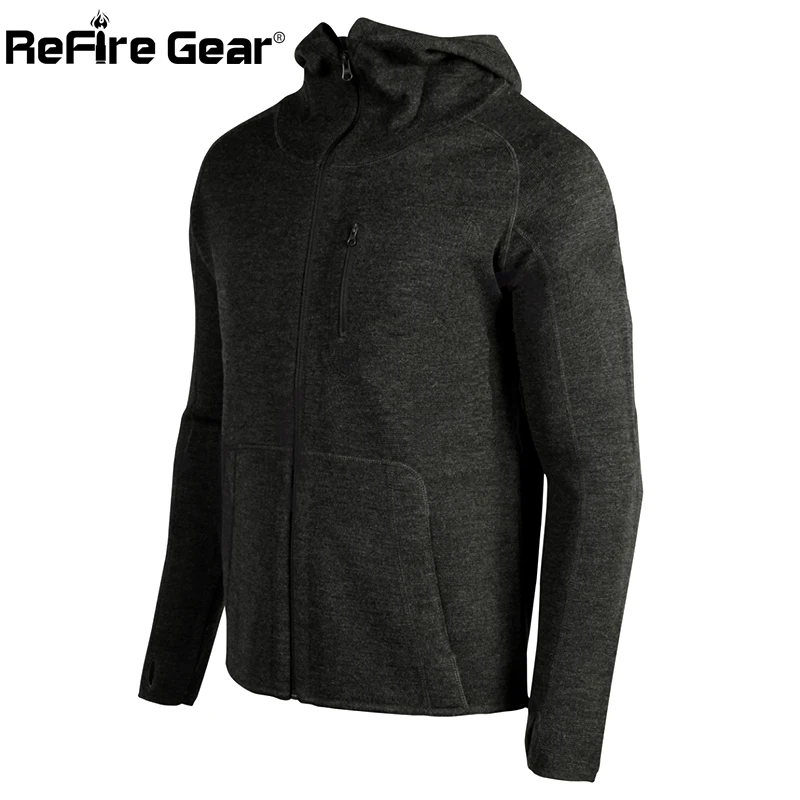 

ReFire Gear Praetorian Wool Hoodie Army Tactical Jacket Men Autumn Woolen Military Jacket Casual Clothes Man Warm Cardigan Coat