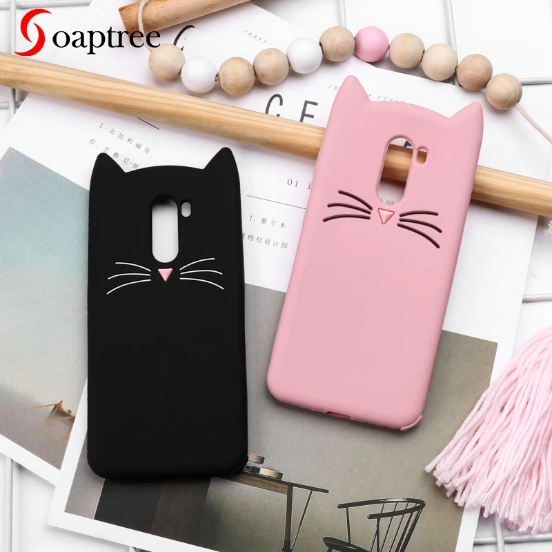 

Soaptree Silicone Case For Xiaomi Pocophone F1 Cases Cute Beard Cat Soft Cover For Xiaomi Poco Phone F1 Protective Case Covers