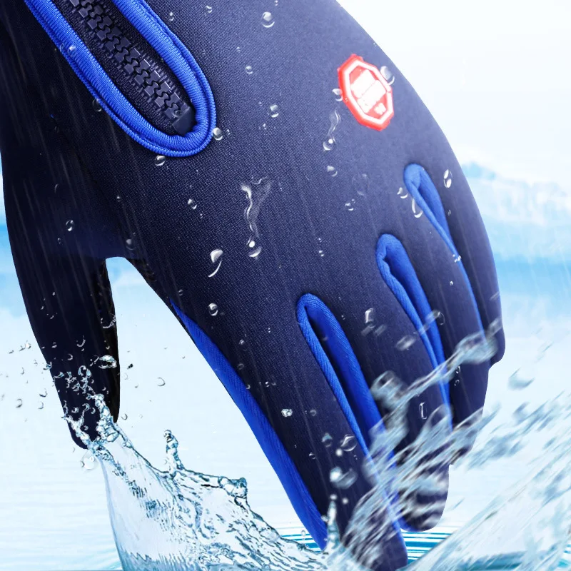 1 пара мужские лыжные перчатки с сенсорным экраном водонепроницаемые перчатки для сноуборда мотоциклетные зимние теплые ветрозащитные перчатки